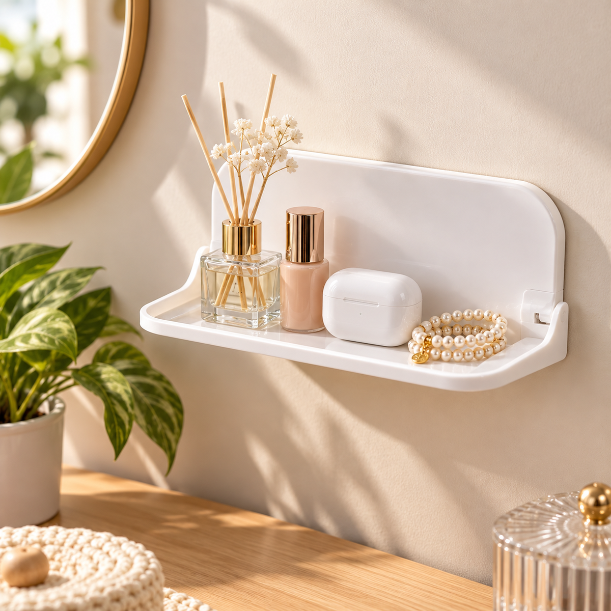 Small Foldable Wall Mounted Storage Shelf