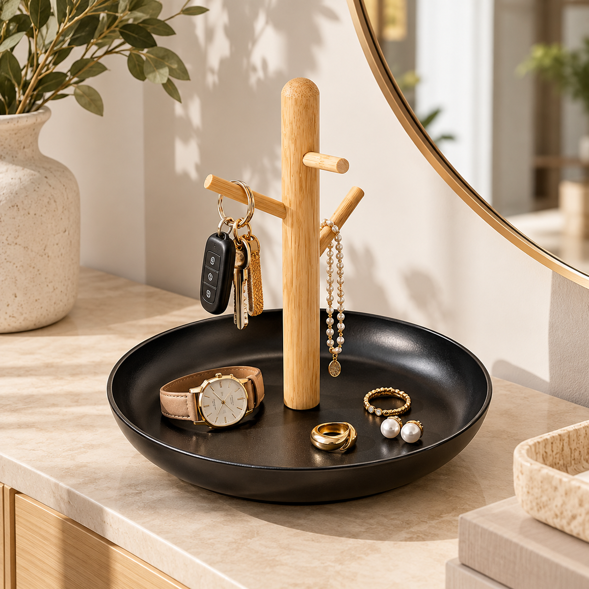 Round Organizer Tray with Hanging Stand