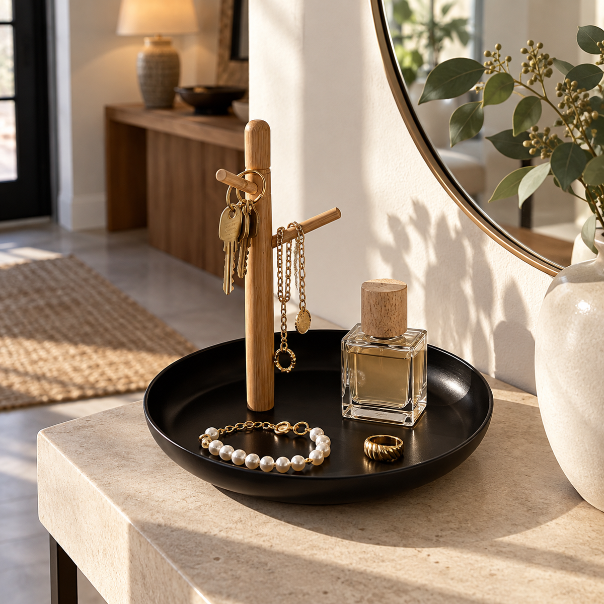 Round Organizer Tray with Hanging Stand