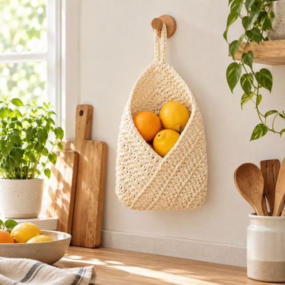 Small Cotton Woven Hanging Storage Basket