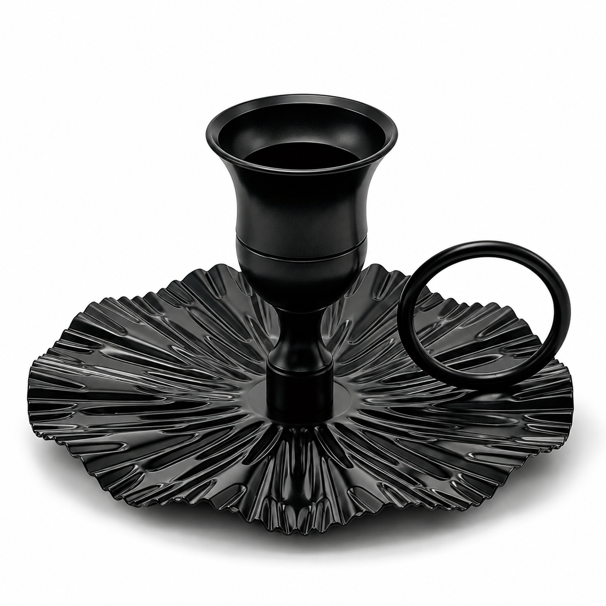 Single Candle Holder with Decorative Tray
