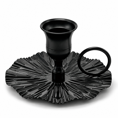 Single Candle Holder with Decorative Tray