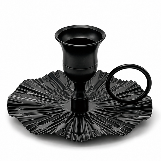 Single Candle Holder with Decorative Tray
